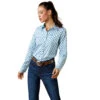 Women's Ariat Wrinkle Resist Kerby Stretch Button Down Shirt #10043474