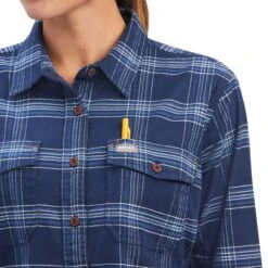 Women's Ariat Rebar Flannel DuraStretch Button Down Work Shirt #10041594 -Outlet Cowgirl Closet Store 145f033103823675075f3ed41cfe9520