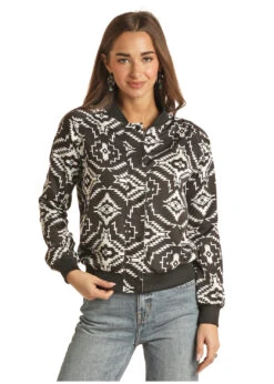 Women's Rock & Roll Cowgirl Bomber Jacket #RRWO92R048 -Outlet Cowgirl Closet Store 48e9457c1a95bacf363926c2f6fdd747