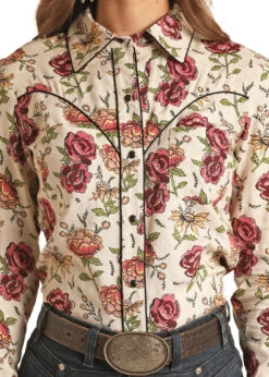 Women's Rock & Roll Cowgirl Snap Front Shirt #RRWSOSR0UZ -Outlet Cowgirl Closet Store 58f21b8502330560c61f311c7cfc0036