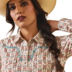 Women's Ariat Cimarron Dobby Snap Front Shirt #10043685 -Outlet Cowgirl Closet Store 63c1c5945d75c2a56d429cb039776b91