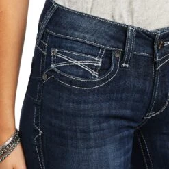 Women's Ariat R.E.A.L. Mid Rise Clarissa Straight Jean #10040797 -Outlet Cowgirl Closet Store 7e6c5cbbc5a796ed6df7dcf50943b498