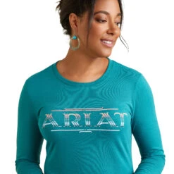 Women's Ariat Serape Logo T-Shirt #10042785 -Outlet Cowgirl Closet Store 7f4d51ea74ceea701c4c6bb30304c01c