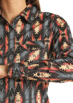 Women's Rock & Roll Cowgirl Snap Front Shirt #RRWSOSR08Q -Outlet Cowgirl Closet Store 82bcf15582a7985bd1ed24445d5196c7