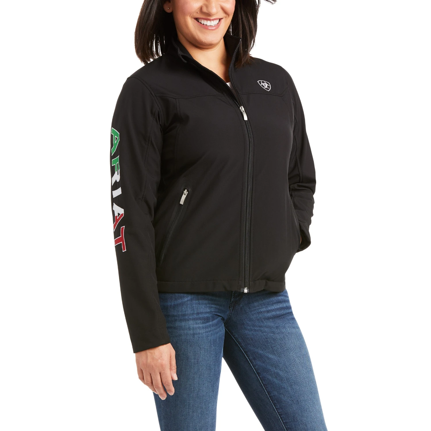 Women's Ariat Classic Team Mexico Softshell Water Resistant Jacket #10031428 3 Women's Ariat Classic Team Mexico Softshell Water Resistant Jacket #10031428 - Image 3