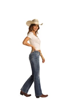 Women's Rock & Roll Cowgirl Mid-Rise Jean #W1-9775 -Outlet Cowgirl Closet Store W1 9775 A