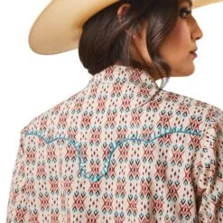 Women's Ariat Cimarron Dobby Snap Front Shirt #10043685 -Outlet Cowgirl Closet Store b046318d59592a8bc55c4a16db4cc61c