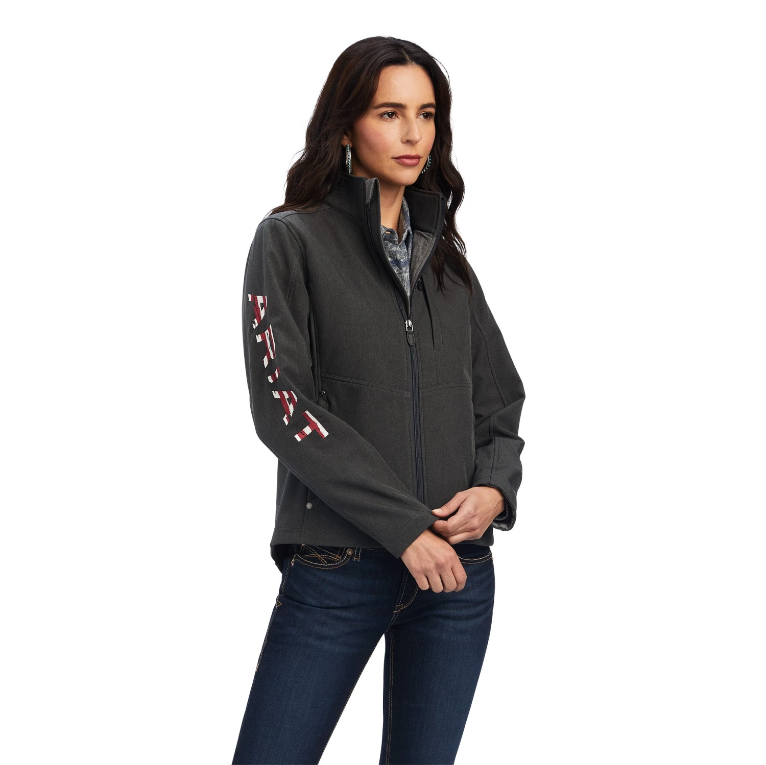 Women's Ariat Team Patriot Softshell Jacket #10041438X 2 Women's Ariat Team Patriot Softshell Jacket #10041438X - Image 2