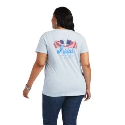 Women's Ariat REAL Flag Waver T-Shirt #10040578X -Outlet Cowgirl Closet Store d80928896f8af0dda890863238a76101