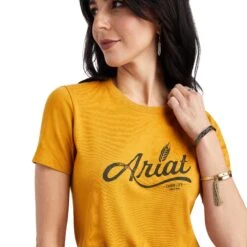 Women's Ariat Wheat Script Tee #10042720 -Outlet Cowgirl Closet Store db889e46cb4b9bc07f8e4574ca49ddbc