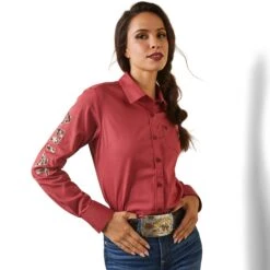 Women's Ariat Team Kirby Stretch Button Down Shirt #10043550